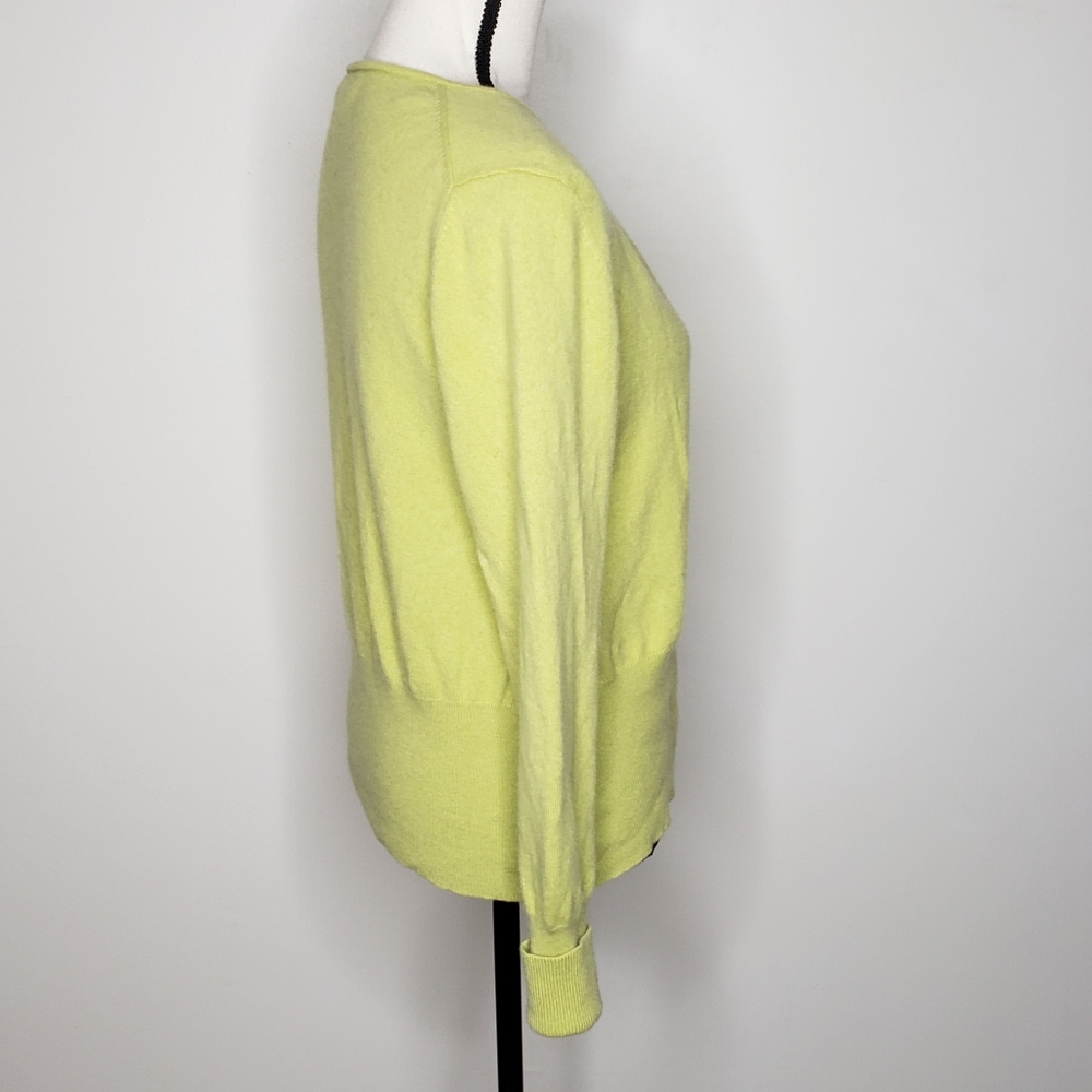 Vintage Sweater Cardigan Small Cashmere Marshall Fields Green Crewneck - Picture 5 of 15